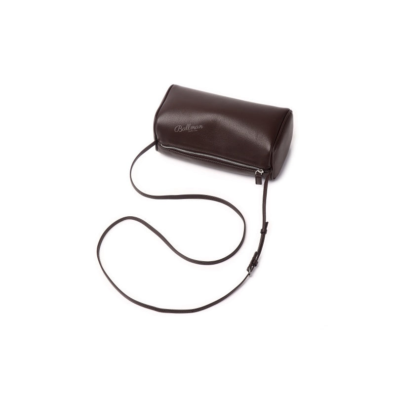 Wholesale Custom Leather Cylinder Crossbody Bag Zipper Closure Slim Adjustable Strap XK003