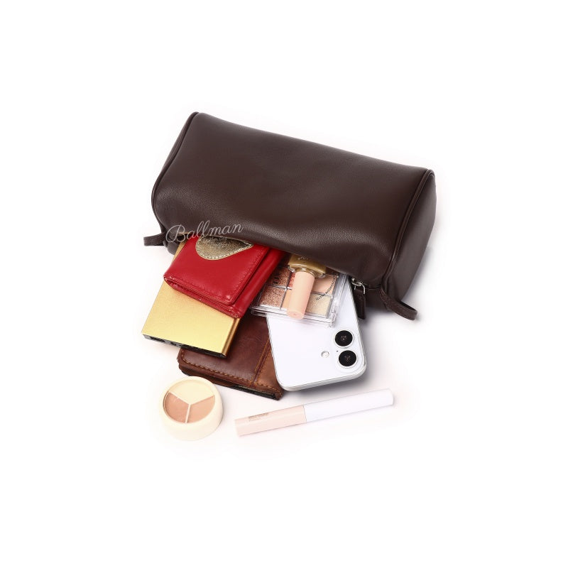 Wholesale Custom Leather Cylinder Crossbody Bag Zipper Closure Slim Adjustable Strap XK003