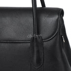 Genuine Leather Structured Flap Handbag, Extended Tab Top Handles Detachable Crossbody Strap For Daily Use 8108-34# | Custom Logo ODM OEM Wholesale