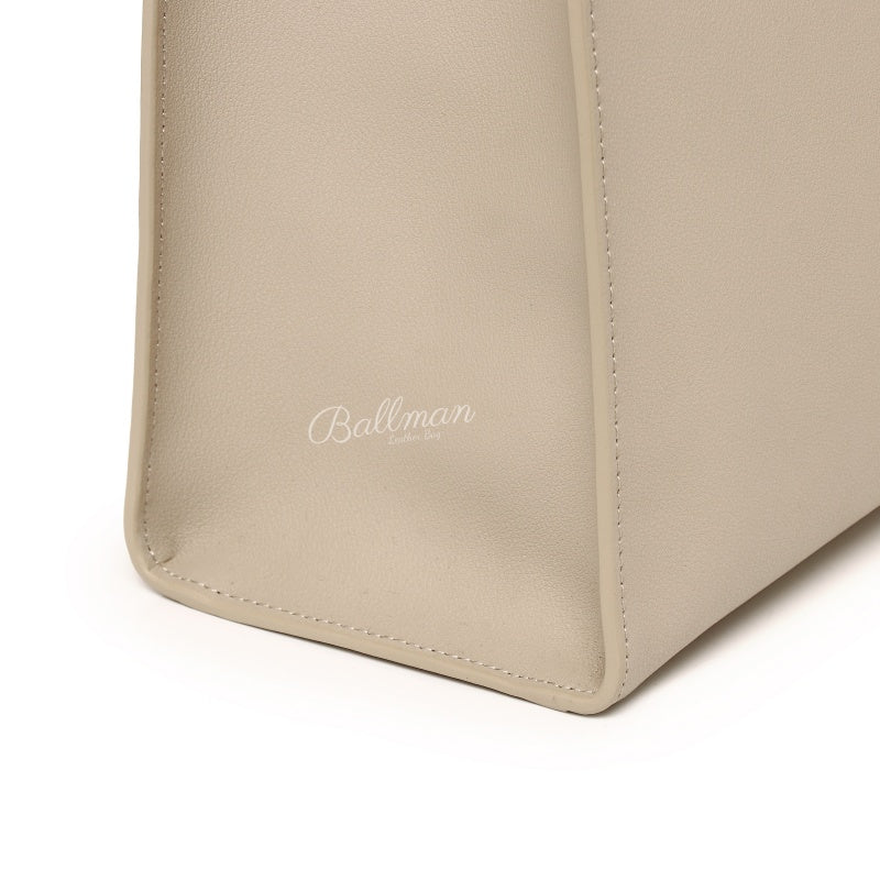 Wholesale Custom Leather Office Tote Bag Large Capacity Open Top Long Shoulder Handles XK006