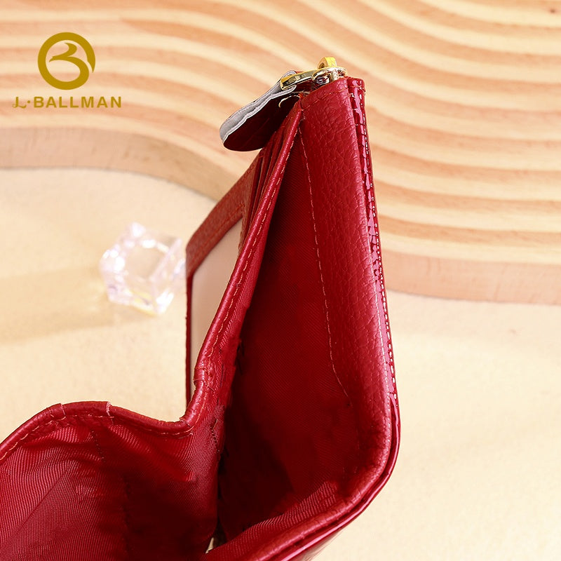 Patent Crocodile Embossed Leather Women'S Trifold Wallet With Multi Card Slots And Zipper Coin Pocket For Daily Casual Use, Wholesale Custom, 3929QP#