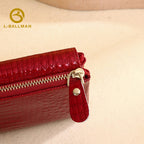 Patent Crocodile Embossed Leather Women'S Trifold Wallet With Multi Card Slots And Zipper Coin Pocket For Daily Casual Use, Wholesale Custom, 3929QP#