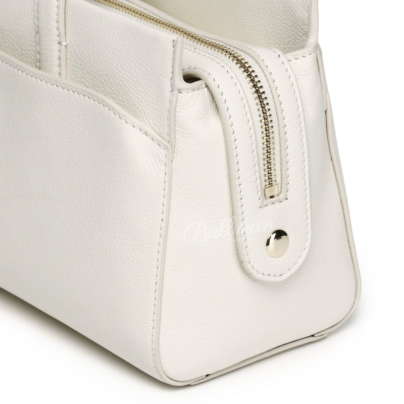 Ballman 8108-49 Wholesale Women Full Grain Leather Multi?Compartment Shoulder Tote Bag Custom OEM Daily Handbag