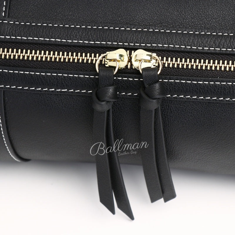 Custom 8108-50 Leather Cylinder Crossbody Bag Wholesale OEM ODM Ladies Barrel Shoulder Bag