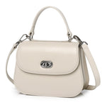 Genuine Leather Curved Saddle Handbag, Top Handle Rotating Turn?Lock Detachable Crossbody Strap For Daily Use 8108?36# | Custom Logo ODM OEM Wholesale