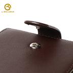 Leather Bifold Wallet with Snap Button Closure Multi Card Slots Bill Compartment ID Window OEM ODM Custom Wholesale Manufacturer 2649#