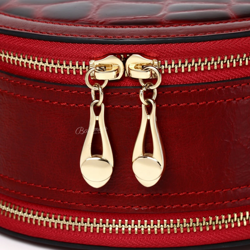 9001 Round Box Handbag Crocodile Patent Leather For Party Daily Occasions Wholesale OEM ODM