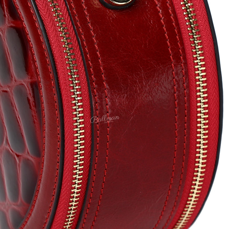 9001 Round Box Handbag Crocodile Patent Leather For Party Daily Occasions Wholesale OEM ODM
