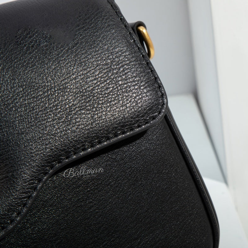 Wholesale Custom Leather Crossbody Bag, Floral Gold Turn Lock, Detachable Strap, H98076