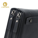 Genuine Leather Men'S Double Zip Around Clutch Bag With Separate Card Slots And Dual Compartment Large Capacity For Business Daily Use, Wholesale Custom, 6309#