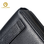 Genuine Leather Men'S Double Zip Around Clutch Bag With Full Page Multi Card Slots And Large Capacity For Business Daily Use, Wholesale Custom, 6309-2#