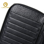 Genuine Leather Men'S Double Zip Around Clutch Bag With Full Page Multi Card Slots And Large Capacity For Business Daily Use, Wholesale Custom, 6309-2#