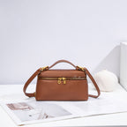 Ballman H98040 leather box crossbody bag double zipper small handbag for women