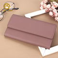 ballman-116-pebbled-genuine-leather-trifold-womens-long-wallet
Alt Text：Wholesale pebbled genuine leather women tri-fold long wallet 116, multi card slots purse for daily shopping and travel