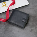 Men Short Genuine Leather Wallet 209, Bifold Purse With Id Window, Multi Card Slots, Coin Pocket And Snap Closure