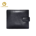 Wholesale soft smooth genuine leather men short wallet 242, built-in photo window snap button multi card slots purse for daily business and travel