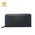 Genuine Leather Full Zip Around Clutch Wallet, Detachable Wrist Strap Embossed Logo Grain Leather For Daily Use 6302 | Custom Logo ODM OEM Wholesale