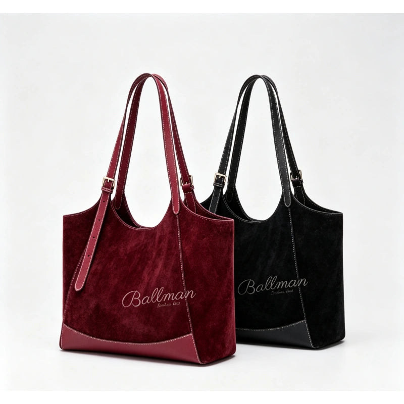 Women Suede Leather Tote Bag 8108-20# | Custom OEM ODM Wholesale Handbag