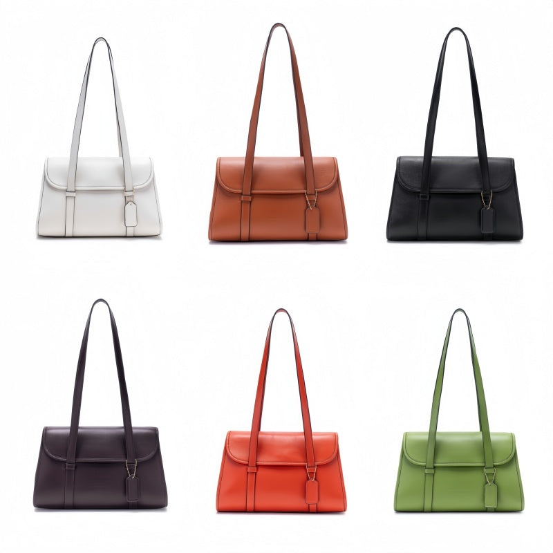 Genuine Leather Flap Shoulder Bag, Long Thin Straps Tag Decoration For Daily Use 8108-33#| Custom Logo ODM OEM Wholesale