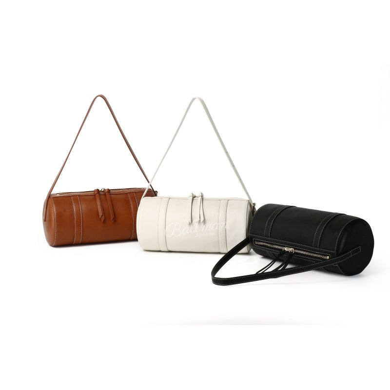 ballman 8108?50 genuine leather cylinder crossbody barrel bag for women daily carry