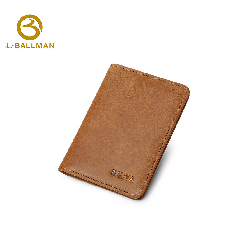 G038 Vintage Crazy Horse Leather Card Holder With Multi Card Slots And Clear ID Window, Slim Pocket Card Case For Men