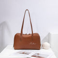 Ballman H98042 leather boston shoulder bag large capacity zipper handbag for women