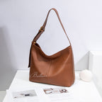Ballman H98043 women hobo bag made of Italian imported genuine leather, adjustable shoulder strap large capacity work shoulder tote
