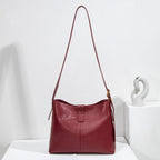 Ballman H98055 women hobo bag crafted from Italian imported full-grain genuine leather, snap button flap, adjustable long strap sophisticated daily crossbody shoulder bag