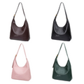 Ballman H98058 women hobo bag made of full-grain genuine leather, large capacity, soft slouchy curved opening, wide shoulder strap elegant work shoulder bag
