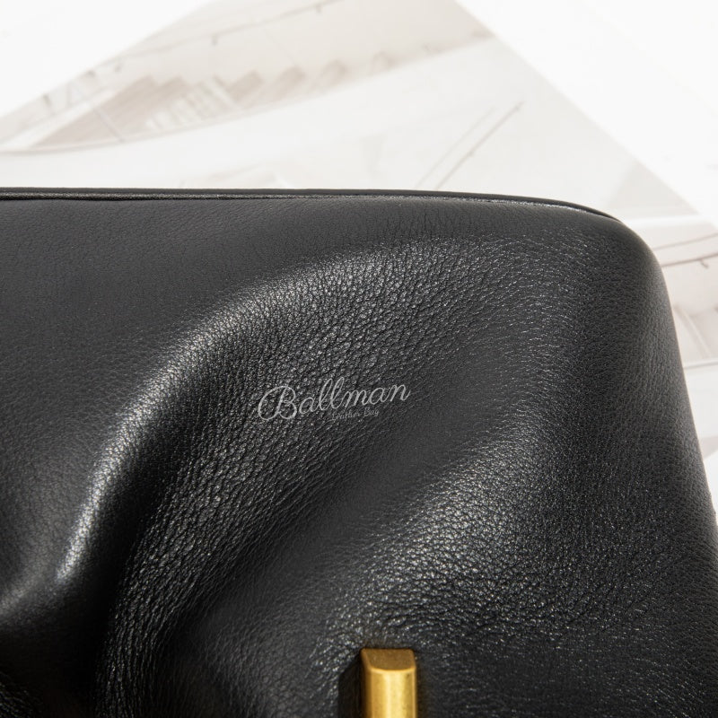 ballman H98082 genuine leather women mini tote handbag with dual top handles detachable crossbody strap gold hardware