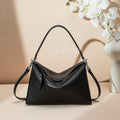 ballman H98088 genuine leather women shoulder crossbody bag contrast stitching soft rectangular shape detachable long crossbody strap
